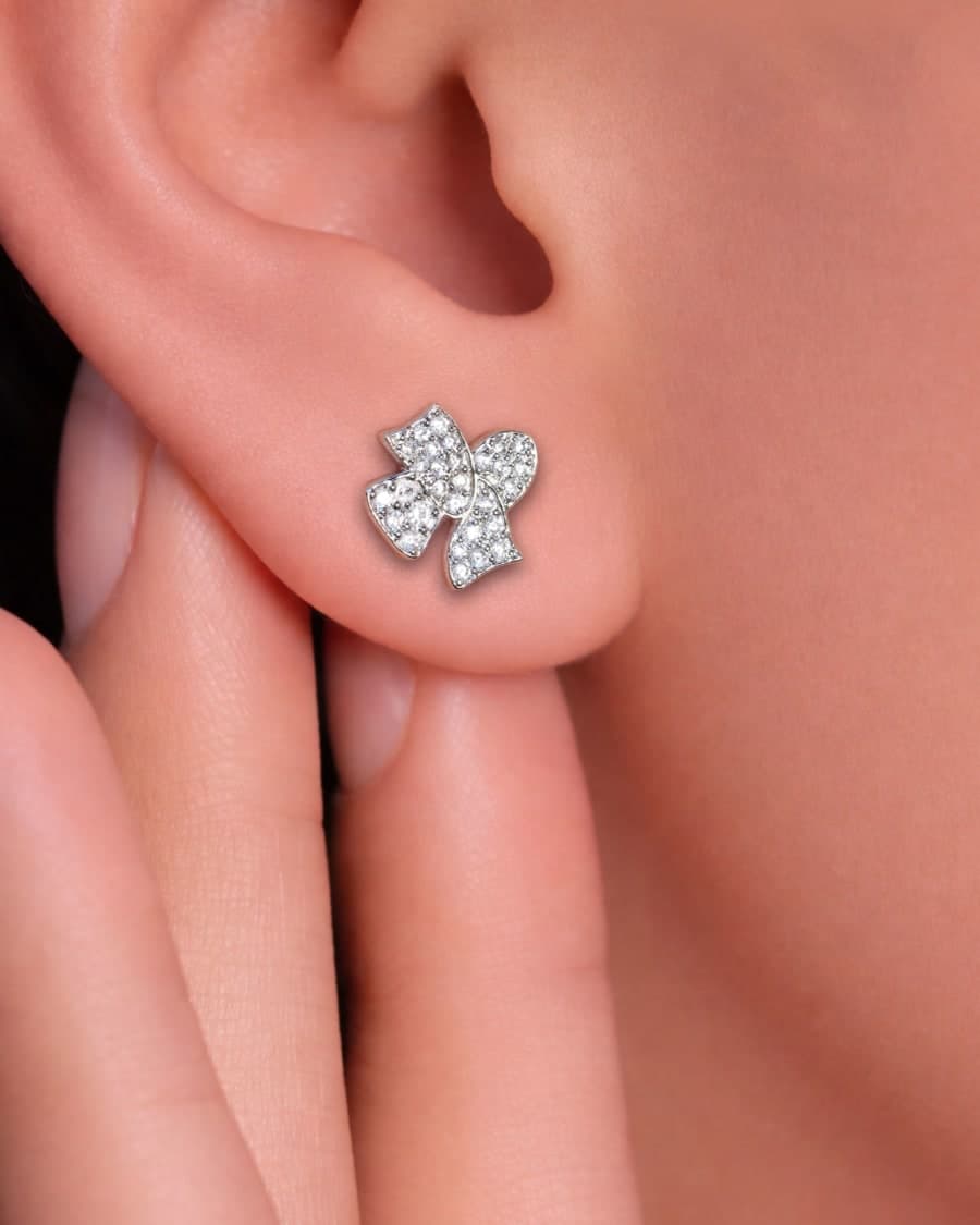 925 Sterling Silver Bow Stud Earring – 925 sterling silver jewellery by SIVAAH