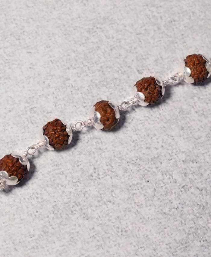 Original 5-Mukhi Rudraksha Bracelet in 925 Sterling Silver