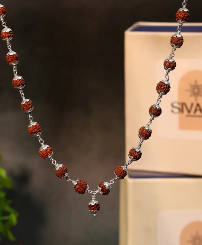 Original 5-Mukhi Rudraksha Mala in 925 Sterling Silver