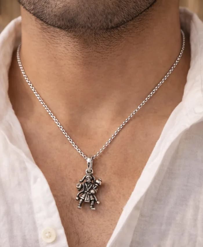 925 Sterling Silver Lord Hanuman Ji Idol Locket