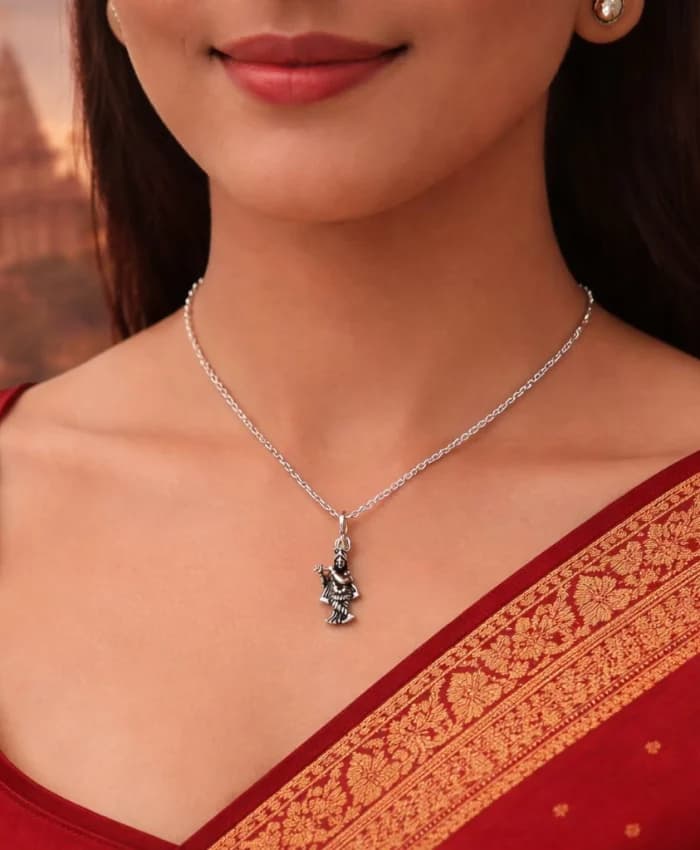 925 Sterling Silver Lord Krishna Ji Locket