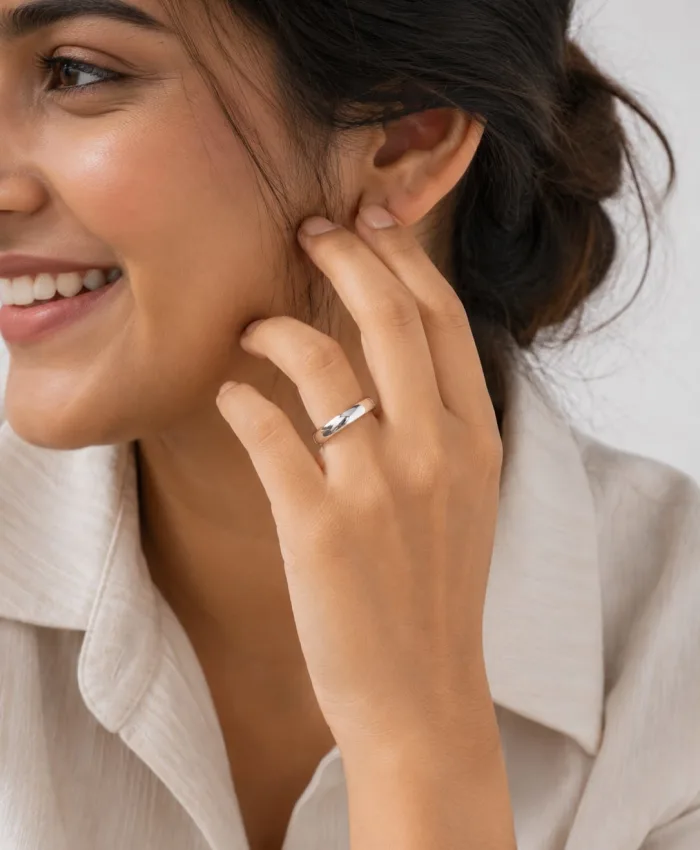 925 Silver Classic Plain Challa Ring
