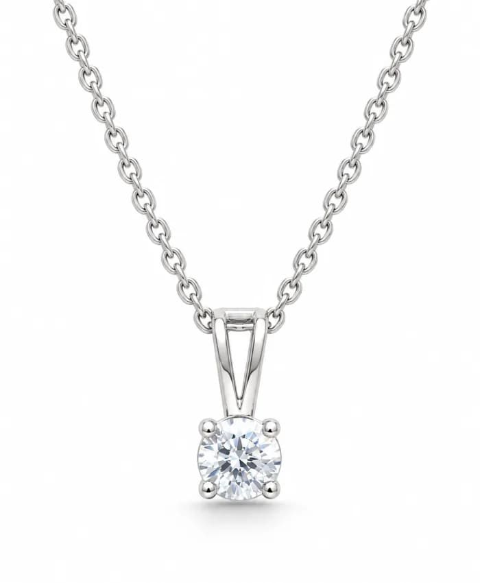 925 Sterling Silver Classic Brilliant Solitaire Pendant