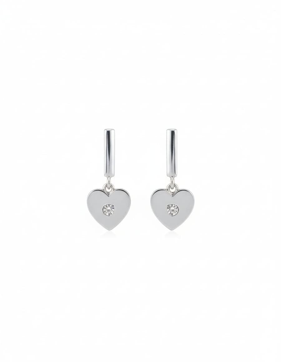 925 Sterling Silver hanging Heart Stud Earrings – 925 sterling silver jewellery by SIVAAH