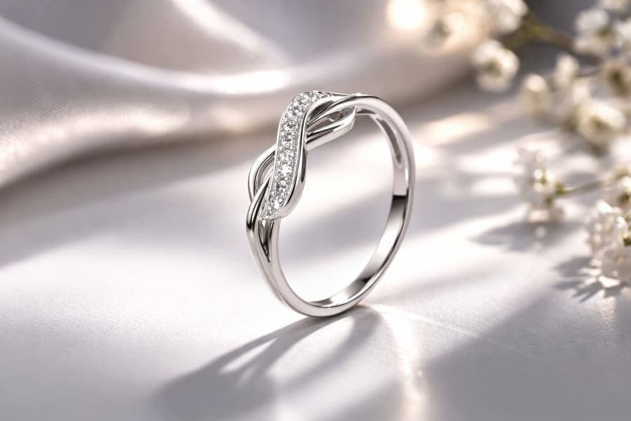 925 Sterling Silver Infinite Wave Stone Ring – 925 sterling silver jewellery by SIVAAH