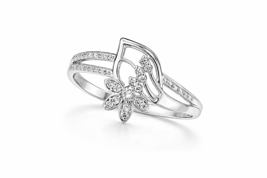 925 Sterling Silver Floral Cluster Stone Ring – 925 sterling silver jewellery by SIVAAH