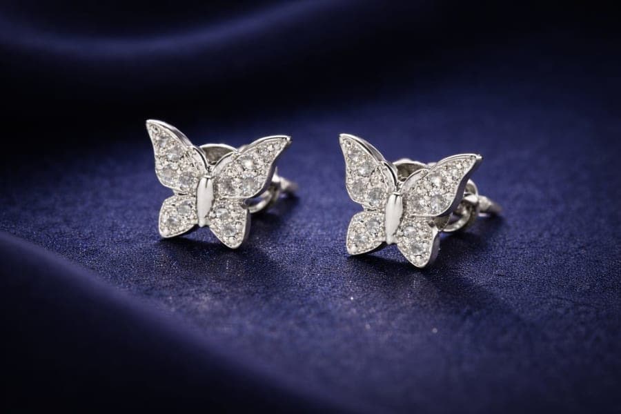 925 Sterling Silver Enchanted Butterfly Stud Earrings – 925 sterling silver jewellery by SIVAAH
