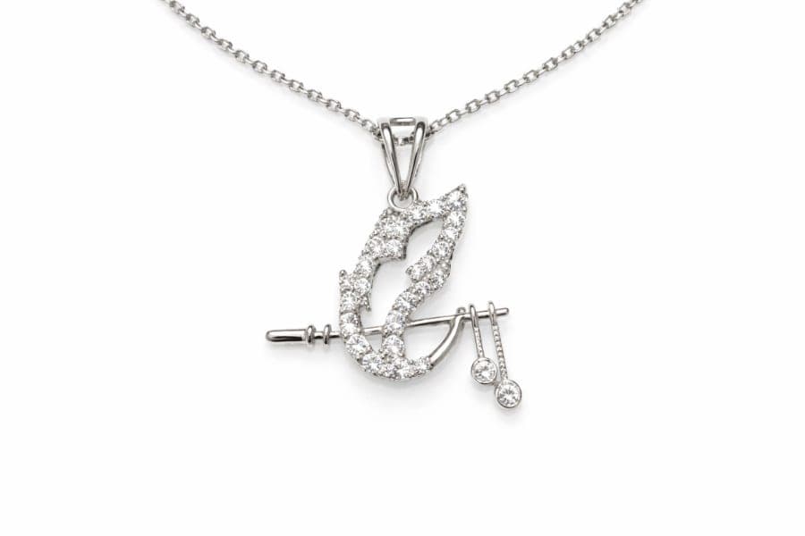 925 Silver Krishna Mor Pankh (Peacock Feather) Pendant – 925 sterling silver jewellery by SIVAAH