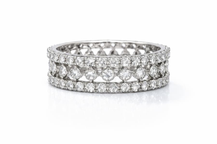 925 Sterling Silver Triple Row Radiant Eternity Ring – 925 sterling silver jewellery by SIVAAH