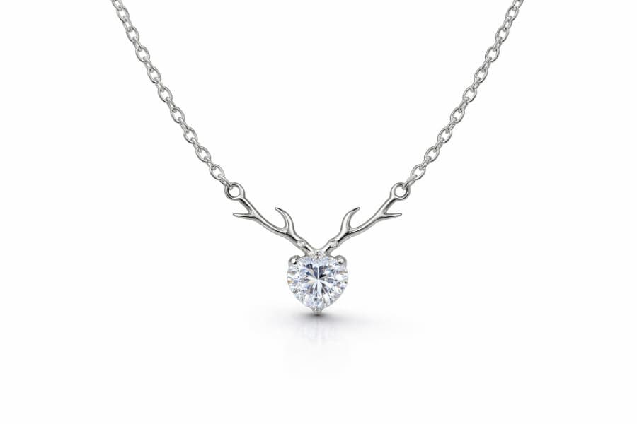 925 Sterling Silver Enchanted Antler Heart Pendant – 925 sterling silver jewellery by SIVAAH