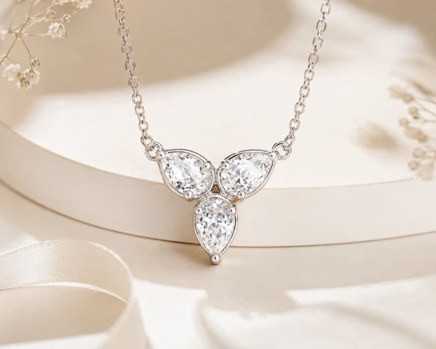 925 Sterling Silver Radiant Pear Cut Pendant – 925 sterling silver jewellery by SIVAAH