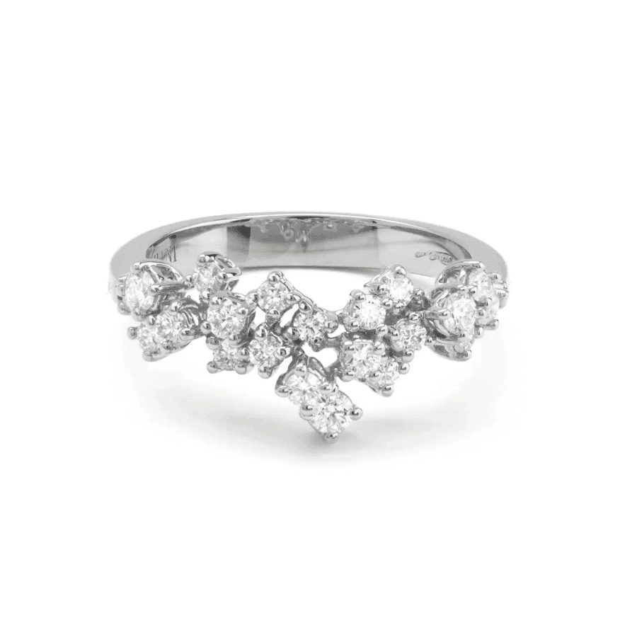 925 Sterling Silver Cascading Crystal Cluster Ring – 925 sterling silver jewellery by SIVAAH