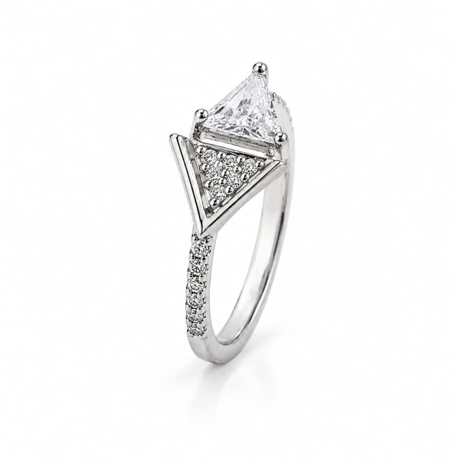 925 Sterling Silver Geometric Dual Triangle Ring – 925 sterling silver jewellery by SIVAAH