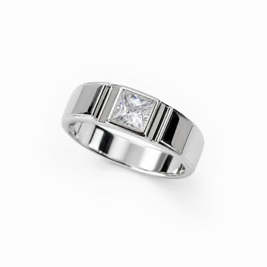 925 Sterling Silver Titan Square Solitaire Men's Ring – 925 sterling silver jewellery by SIVAAH
