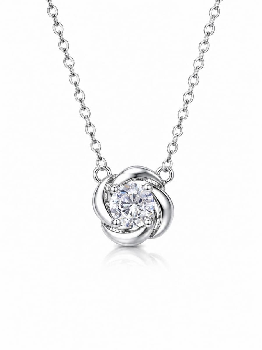925 Sterling Silver Eternal Swirl Solitaire Pendant – 925 sterling silver jewellery by SIVAAH
