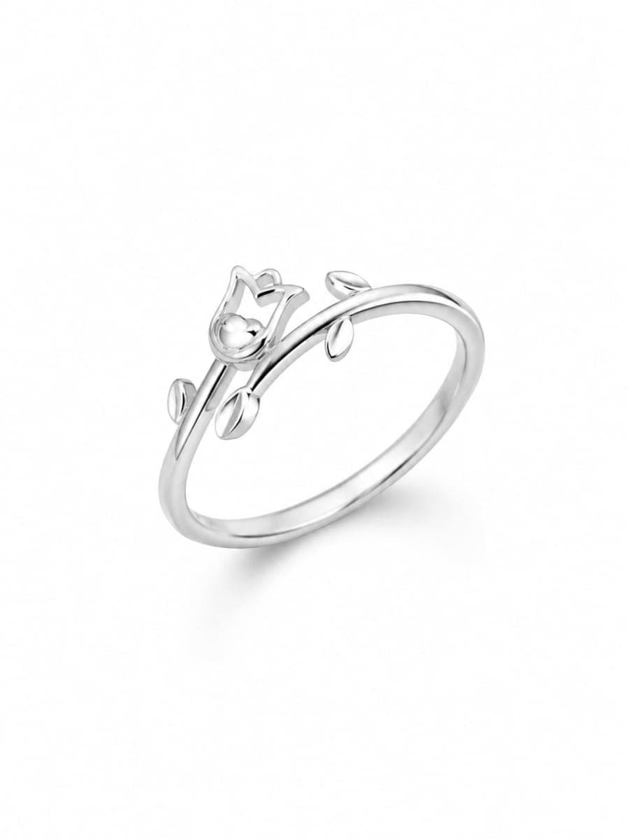 925 Sterling Silver Blooming Tulip Vine Ring – 925 sterling silver jewellery by SIVAAH
