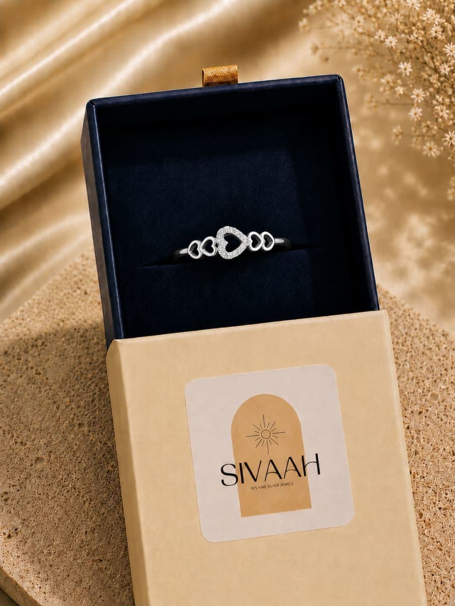 925 Sterling Silver Hollow Heart Stitching Ring – 925 sterling silver jewellery by SIVAAH