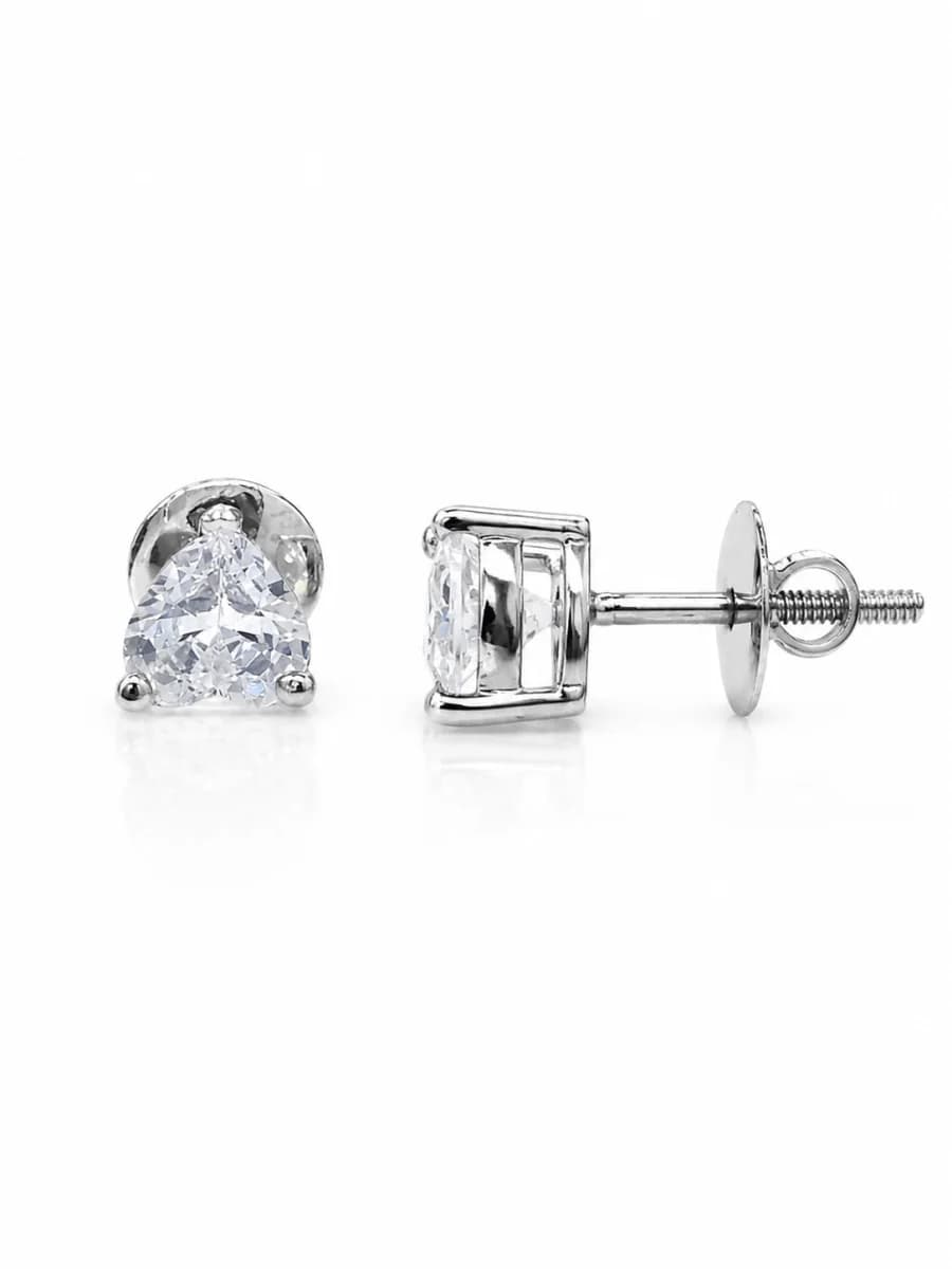 925 Sterling Silver Solitaire Heart Stud Earrings – 925 sterling silver jewellery by SIVAAH