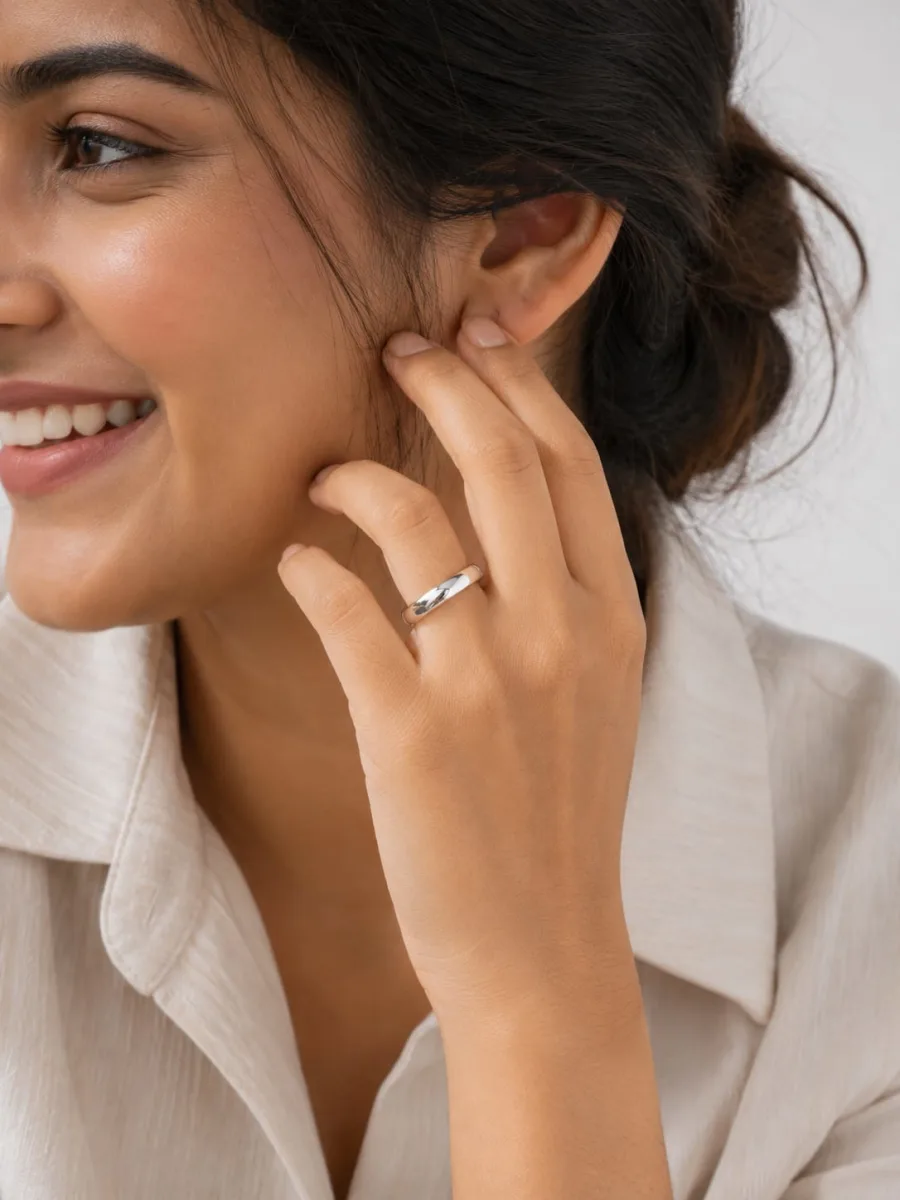 925 Silver Classic Plain Challa Ring – 925 sterling silver jewellery by SIVAAH