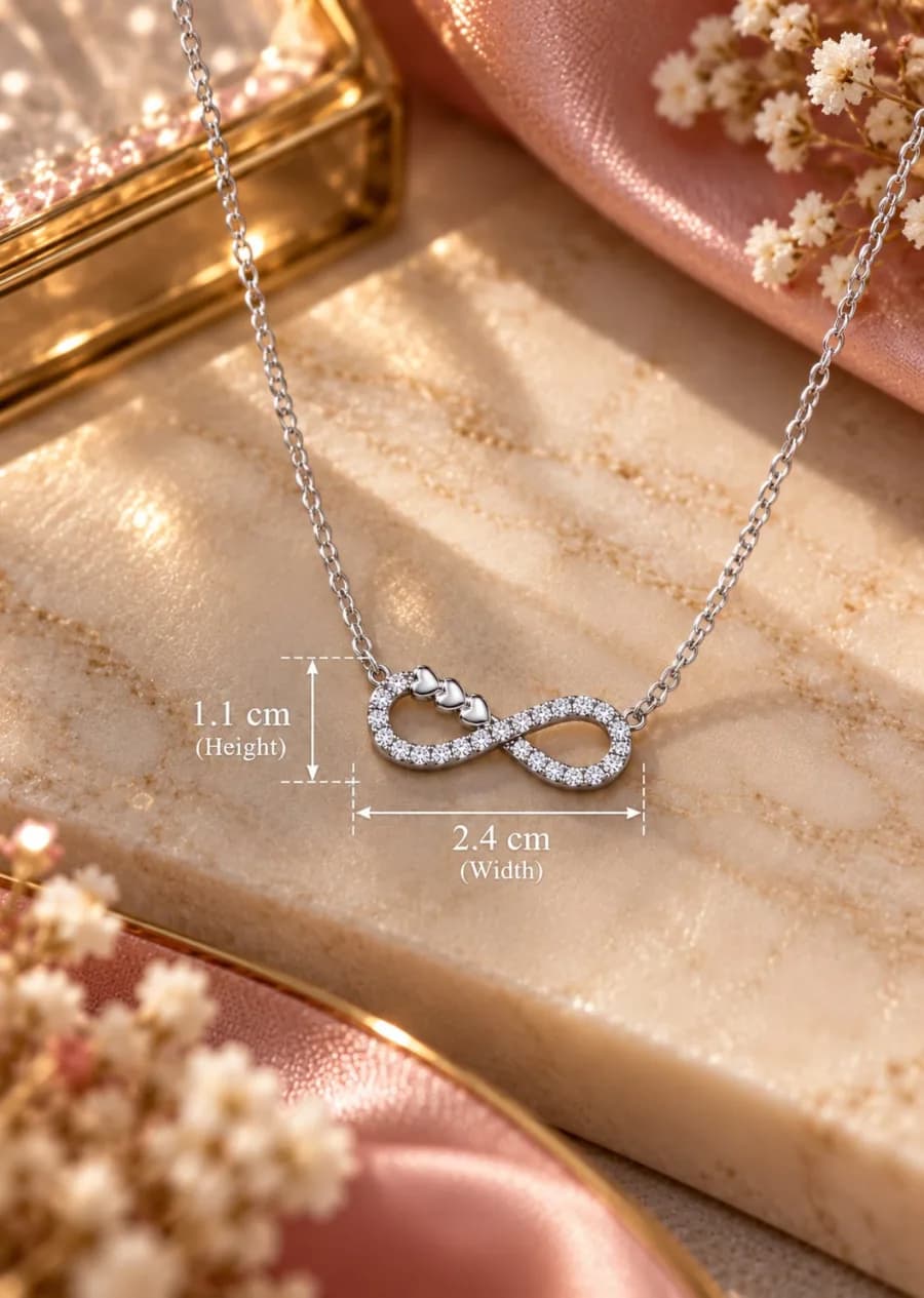 925 Sterling Silver Pavé Infinity Heart Necklace – 925 sterling silver jewellery by SIVAAH