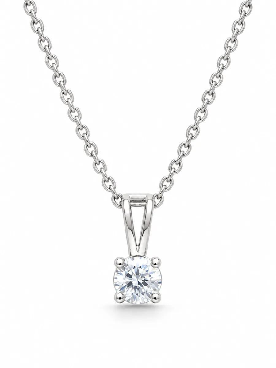925 Sterling Silver Classic Brilliant Solitaire Pendant – 925 sterling silver jewellery by SIVAAH